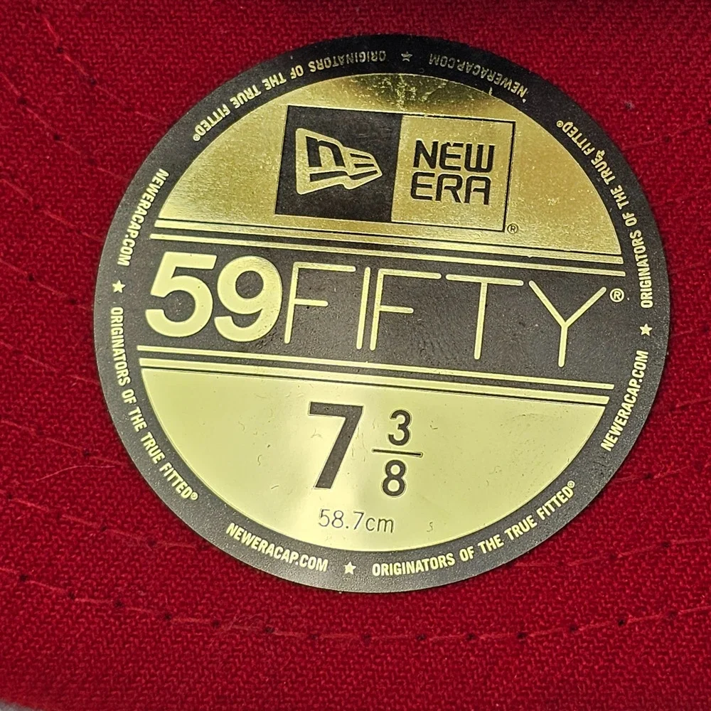 New Era 59FIFTY Atlanta Braves On-Field Fitted Cap Size 7 3/8 Navy Red MLB Hat